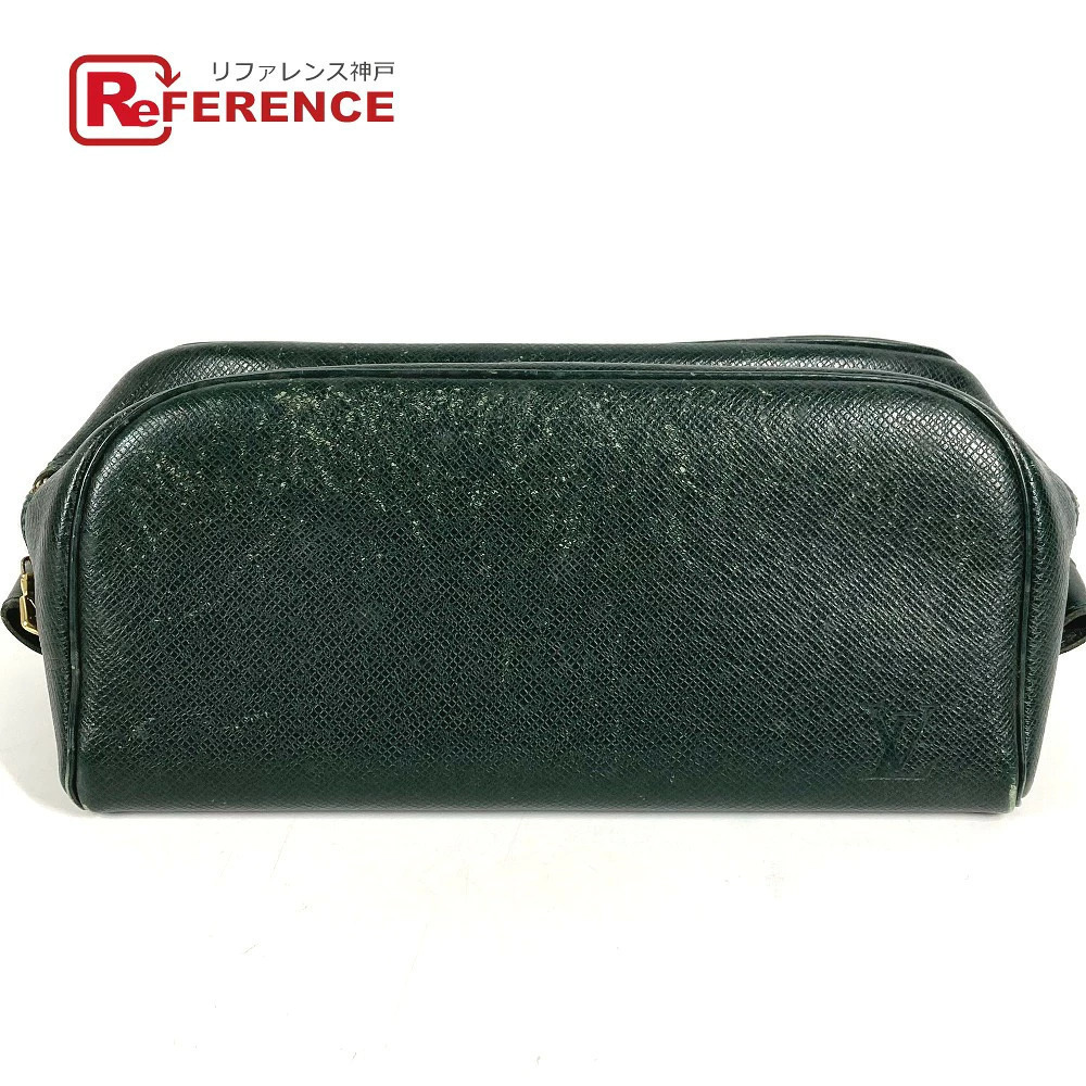 Louis Vuitton Taiga Trousse Toilette Bag Makeup Shoulder Leather Epi Green